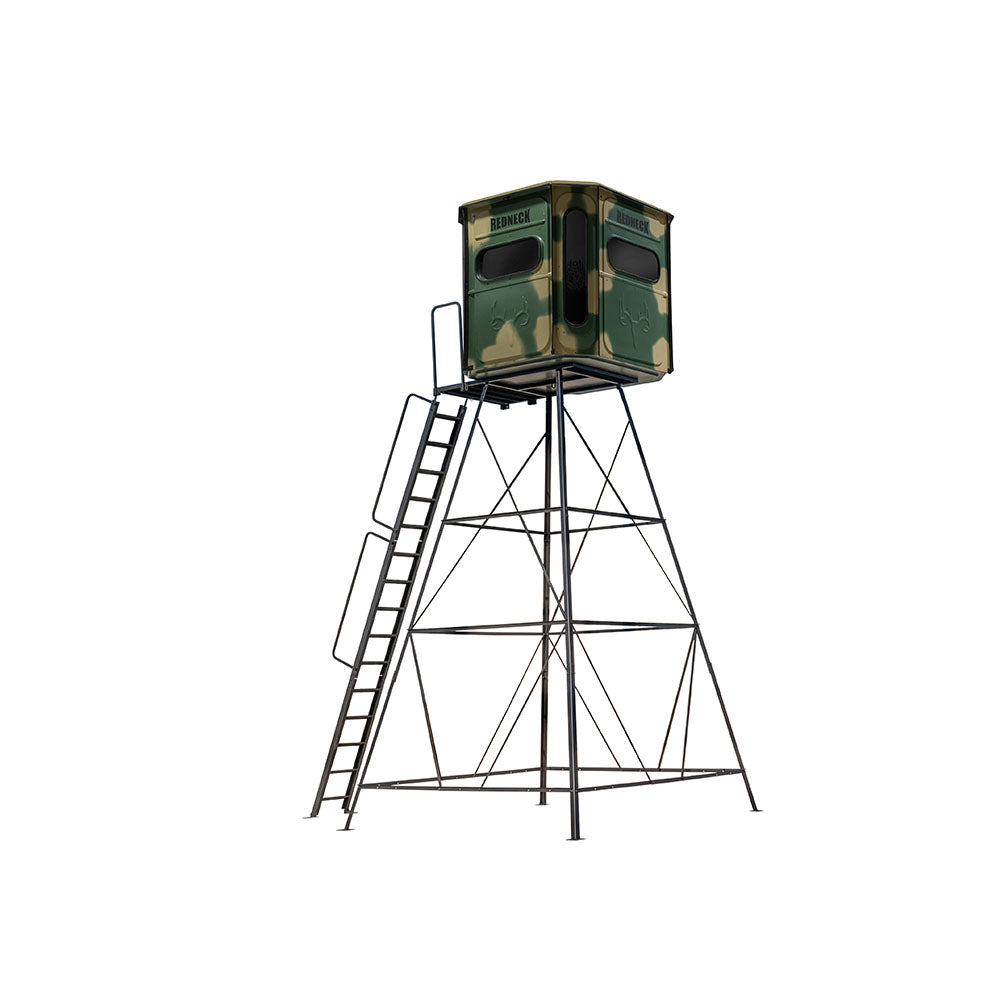 The Buck Palace Platinum 360° 6X6 Box Blind - With 15' Stand - Camo