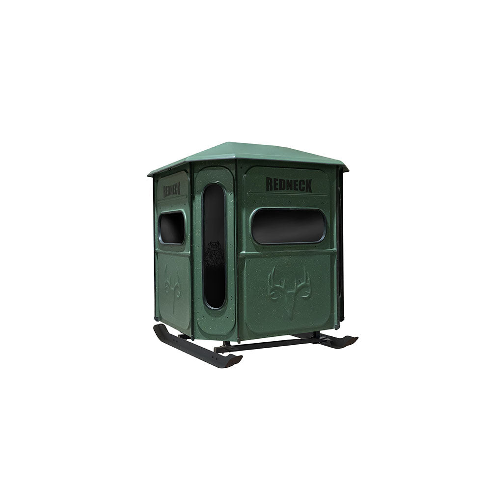 The Buck Palace Platinum 360° 6X6 Box Blind - With Sled - Redneck Green